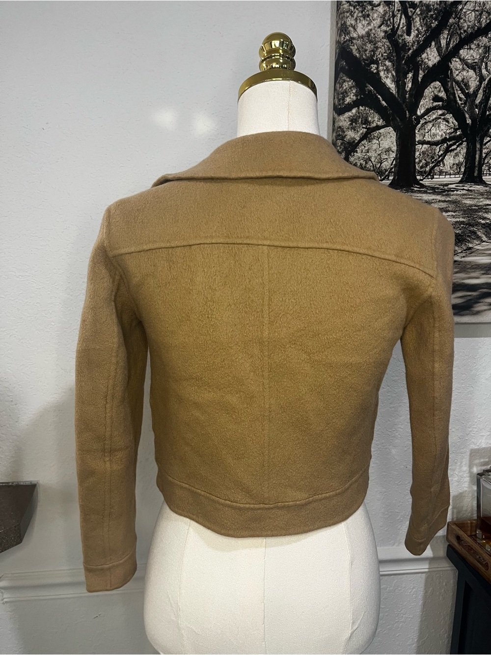 Theory Classic Bomber Jacket in Double-Face Wool-Cashmere Camel Petite - Picture 10 of 10